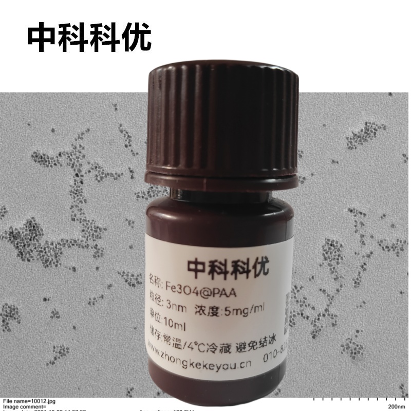 中科科优 Fe304@PAA  3nm聚丙烯酸包裹四氧化三铁纳米颗粒